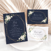 白い花,クリーム色の花,ボホ,赤ちゃんシャワー スクエアペーパーコースター