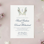 モノグラムウォーター結婚カラーフローラクレストナプキン 縁ありカクテルナプキン