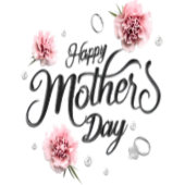 Elegant Pink Carnation 3D Script Mother's Day Card カード