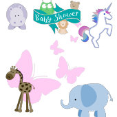 クリッターと蝶ベビーシャワーイエローブルー ラッピングペーパー