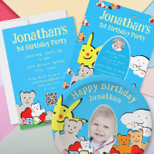 Custom Fun Cute Animals Birthday Party Invitation 招待状