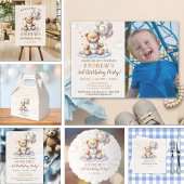 Teddy Bear Cloud – 3rd Birthday Party Decor スタンダードランチョンナプキン