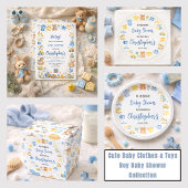 Cute Baby Clothes & Toys Boy Baby Shower サンキューカード