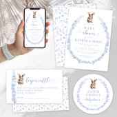 ブルーイースターウサギ男の赤ちゃんシャワー紙ナプキン スタンダードカクテルナプキン