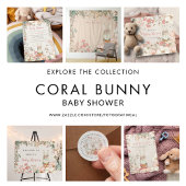 かわいいバニーのスクリプト女の子の赤ちゃんシャワー 招待状