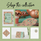 キュートカボスピーチ&グリーン誕生日 招待状