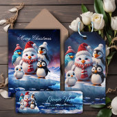 かわいい漫画のスタイルペンギン。 シャワーカーテン