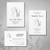 かわいい猫マンガシンプルスケッチ結婚ズ 招待状