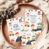 かわいいカラフル車の男の子のシャワー スタンダードカクテルナプキン