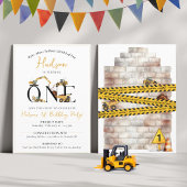 かわいい建築ダンプトラック4th誕生日パーティー 招待状