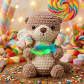 かわいいカワウソとグミフィッシュの少年 誕生日 招待状