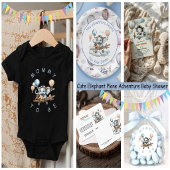 Cute Blue Elephant Baby Shower Mommy 缶バッジ