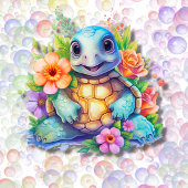 フローラウミガメの泡ベビーシャワー 招待状