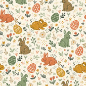 Cute Hand Drawn Spring Bunnies Wrapping Paper Roll ラッピングペーパー