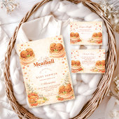 Cute Illustrated Little Meatball Baby Shower 招待状