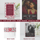 かわいいバラフラワーフォトデイトカードを保存 セーブザデート