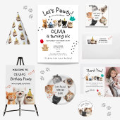 かわいい猫誕生日サンキューステッカー ラウンドシール