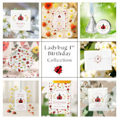 可愛いラディバグ1stバースデーフォト招待状 招待状