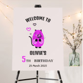 かわいい薄紫猫招待状 招待状