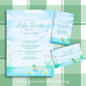 かわいいマラードアヒル赤ちゃんシャワーありがとう ラウンドシール