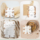 ウッドランド動物ミニマル赤ちゃんシャワー招待状 招待状