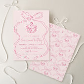 手描きモダンピンクボウケーキ誕生日パーティー ラッピングペーパー