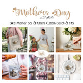 かわいい母猫と子猫カスタムのTシャツ Tシャツ