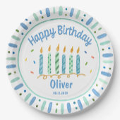 ブルーの誕生日ボーイのカスタム紙皿 ペーパープレート