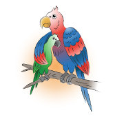 Mother's Day Parrots アクセサリーポーチ
