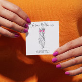 キュートなピンクの弓グレーと白のブレイダーのヘアスタイリング チラシ