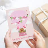 Cute Capybara Hot Air Balloon トートバッグ