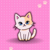 かわいいピンクの子猫の名前入り ポストイット