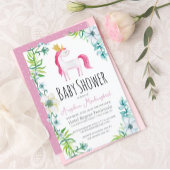 水彩フローラピンクユニコーンありがとう ポストカード