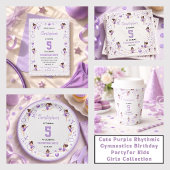 Cute Purple Rhythmic Gymnastics Sporty Theme 缶バッジ