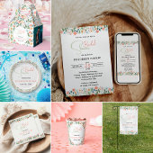 かわいいレトロフラワーの花嫁のシャワー 缶バッジ