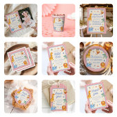 Cute Safari Animals Girl Baby Shower 招待状