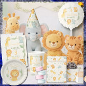 かわいいサファリ動物ジャングル子供の誕生日 Tシャツ