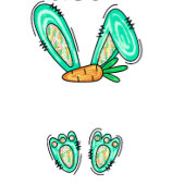 名前をパーソナライズかわいいイースターバニー ギフトタグ