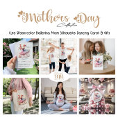 かわいい水色バレリーナ母ラウンドステッカー ラウンドシール