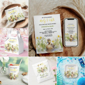 かわいい水の色アヒル男の赤ちゃんシャワー ラウンドシール