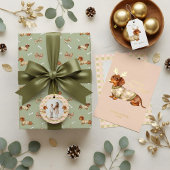 Dachshund Dog Christmas Checkered Sweater Photo 箔シーズンカード