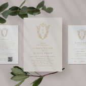 DAPHNE QRコードクリーム金ゴールドボホウェディングRSVPカード エンクロージャーカード