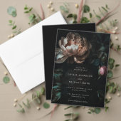 ダークロマンチックな黒い牡丹結婚フローラの写真 セーブザデート (この独立クリエイターのコレクションをカスタマイズ。テスト)