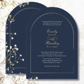 Minimal Navy Background Gold Script Elegant Return ラベル