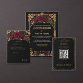 Elegant Dark Gothic Wedding Program プログラム (この独立クリエイターのコレクションをカスタマイズ。)
