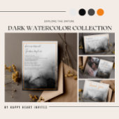 ダークウォーター色ブラックオレンジハロウィン結婚ズ 招待状