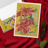 Golden Poinsettia | Personalized Christmas Red サテンリボン (この独立クリエイターのコレクションをカスタマイズ。)