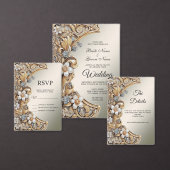 装飾金ゴールドホワイトフローラ優先ボックス フェイバーボックス (この独立クリエイターのコレクションをカスタマイズ。)