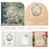 鹿の冬の森林コールド外の赤ちゃんシャワー サンキューカード