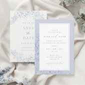 Delicate Blue Floral Wedding ペットボトルラベル